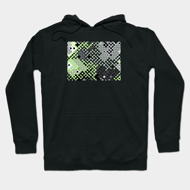 Agender Pride Abstract Rounded Circuits Hoodie by VernenInk